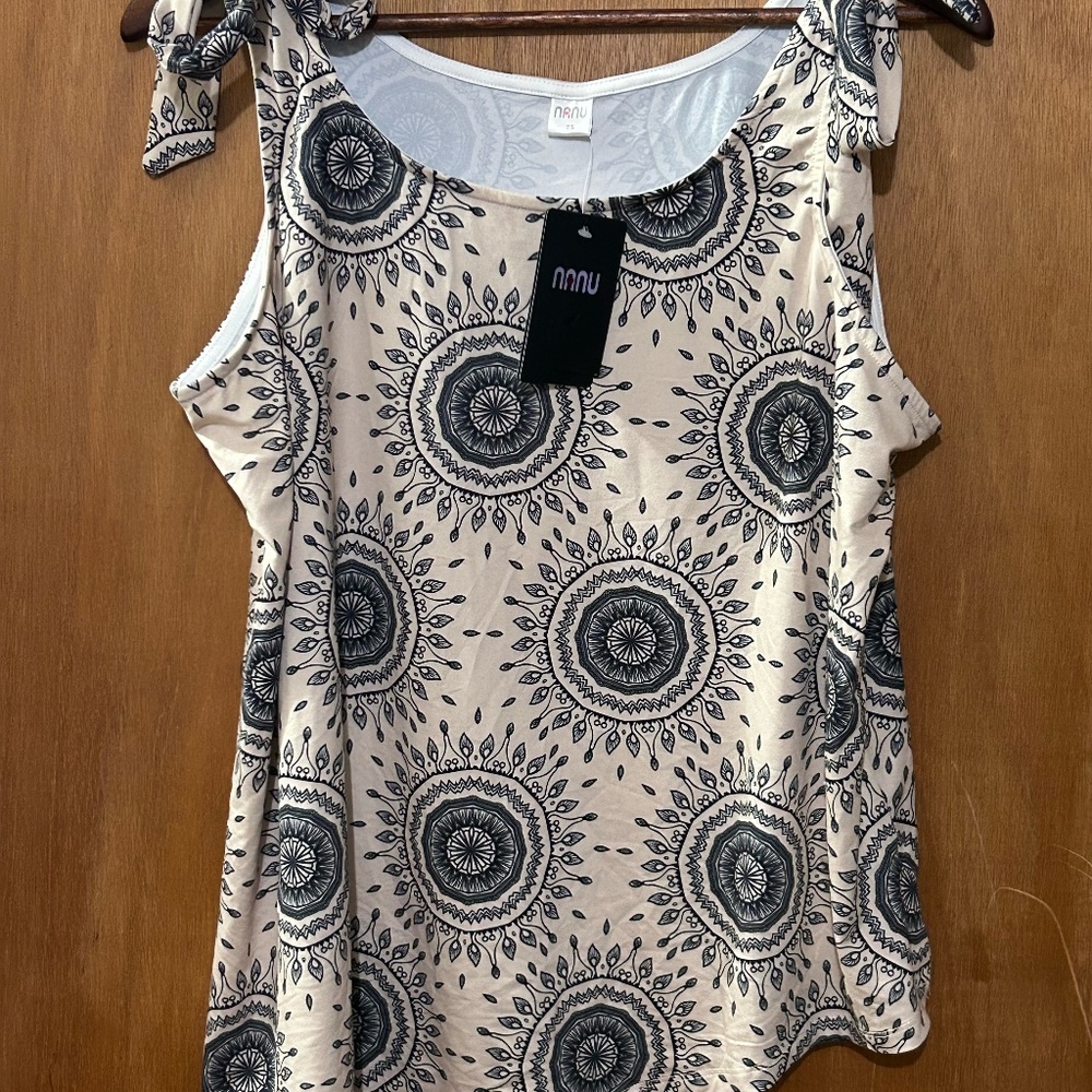 Nanu Asymmetrical Sleeveless Top with Tie Straps 2X
